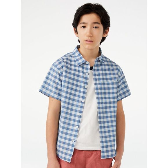 Unbranded Other - Free Assembly Boys Madras Button Down Shirt L